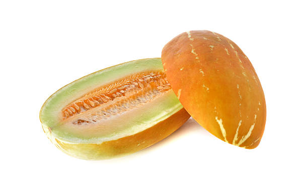 istock half cut Thai Muskmelon on white background 480390324