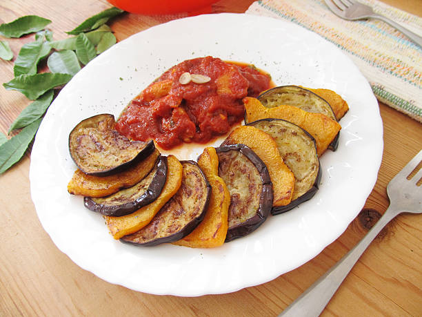 istock Fried pumpkin and aubergines. 480390950