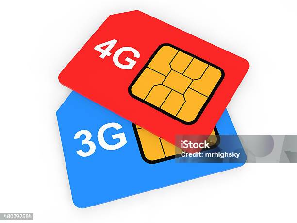 3 D 3 G E 4 G Di Sim Card - Fotografie stock e altre immagini di 4G - 4G, scheda SIM, 3G