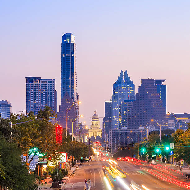 A View of the Skyline Austin, Texas at twilight