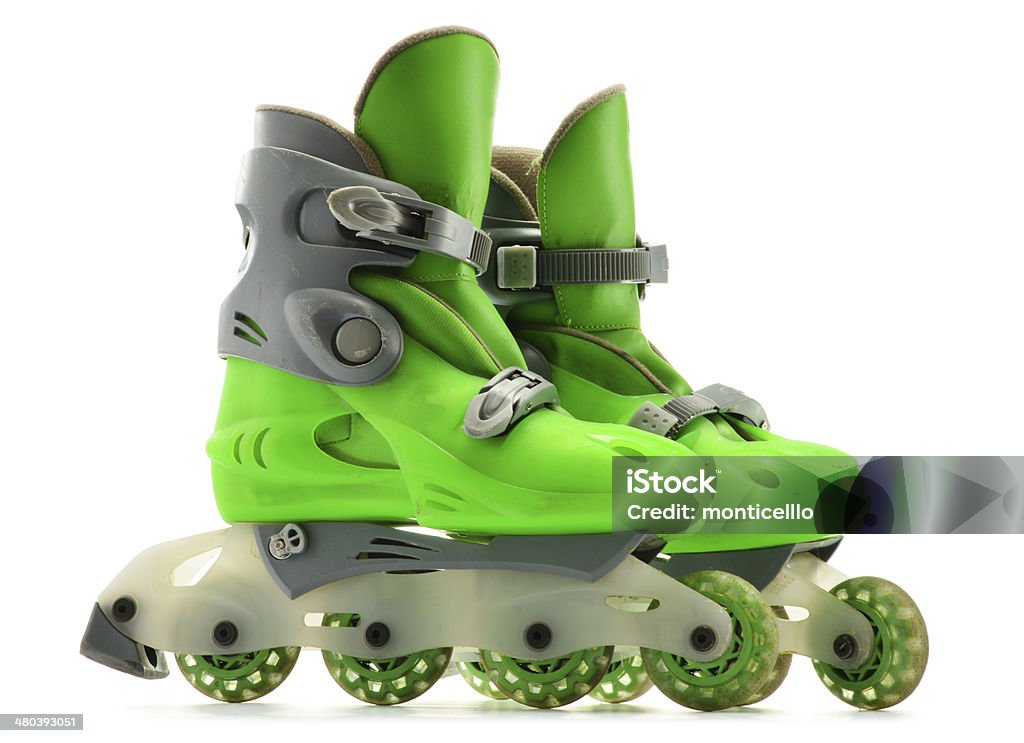 Pair of inline skates isolated on white background Inline Skate Stock Photo