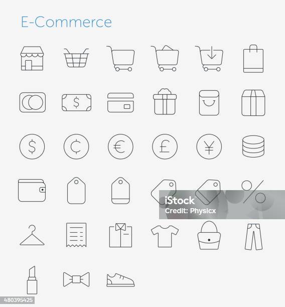 Vetores de Ecommerce Conjunto De Ícones e mais imagens de Ambiente - All Vocabulary - Ambiente - All Vocabulary, Aplicação móvel, Bolsa - Objeto manufaturado