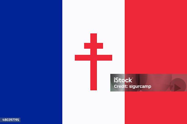 Flag Of Free France Stock Illustration - Download Image Now - Cross Shape, Lorraine, France
