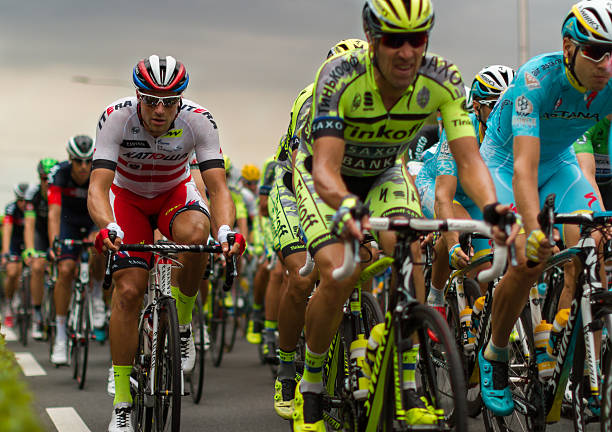 Tour de France 2015, 2nd stage at Gouda Gouda, The Netherlands - July 5th, 2015: Tour de France 2015, stage 2, 166km from Utrecht to Zélande. Lead elements at Gouda. tour de france stock pictures, royalty-free photos & images