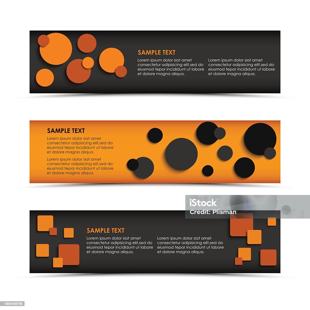 Two Rounds For Banner Abstract Horizontal Banners With Rounds And Squares Stock Illustration ...