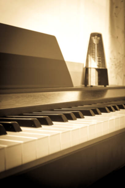 istock Abstract and blur background. Closeup piano keyboard with metron 480400722