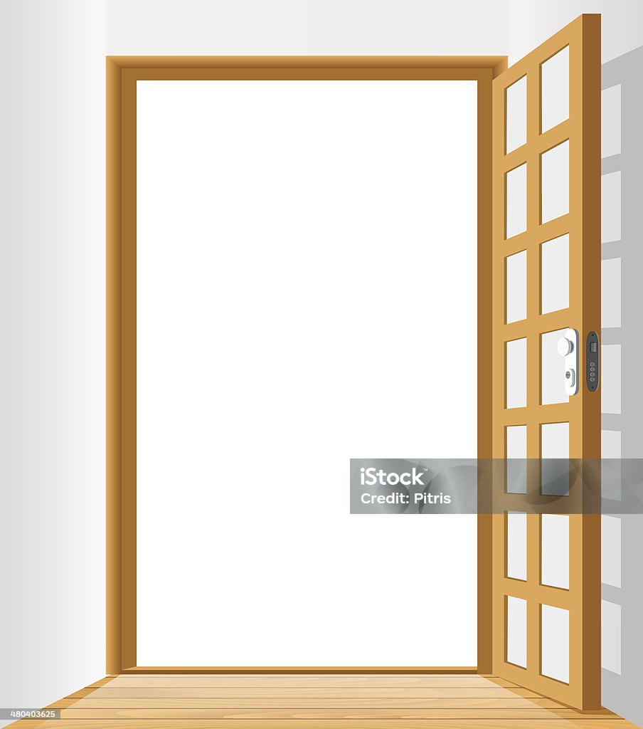 Vector room with opened door Accessibility stock vector