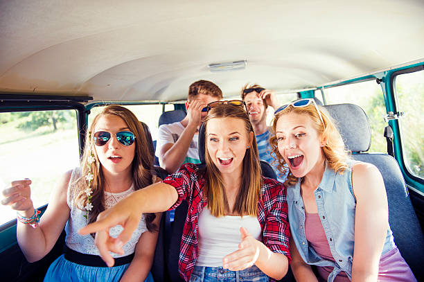 istock Young hipster friends a on road trip 480404062