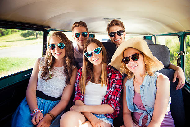 istock Young hipster friends a on road trip 480404064