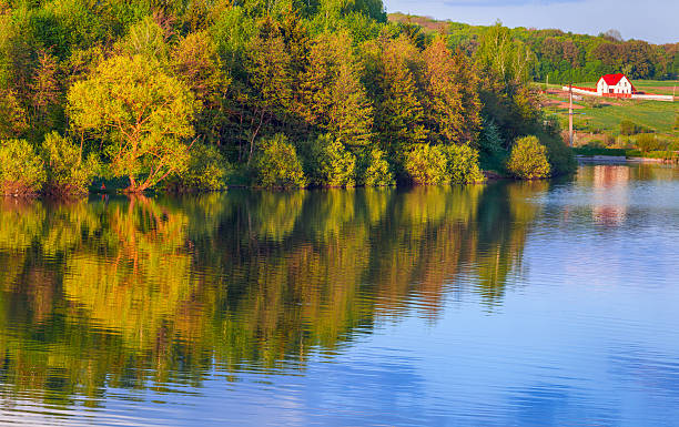 istock Colorful spring landscape on the lake 480404199