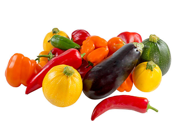 istock Group of fresh vegetables on white background 480407875