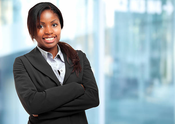 istock Smiling young african businesswoman 480408293