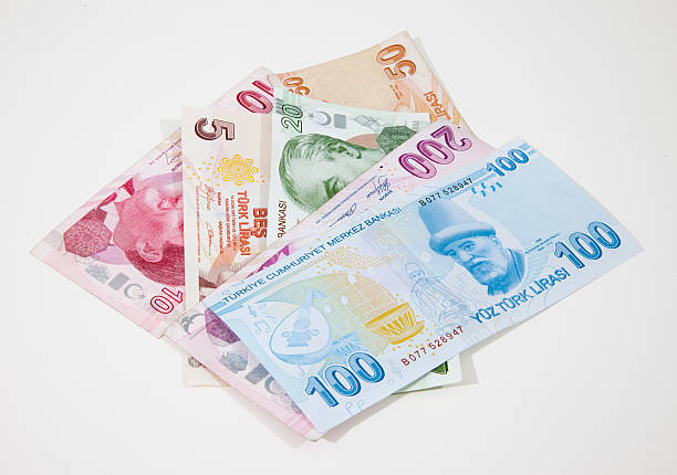 Turkish banknotes stock photo