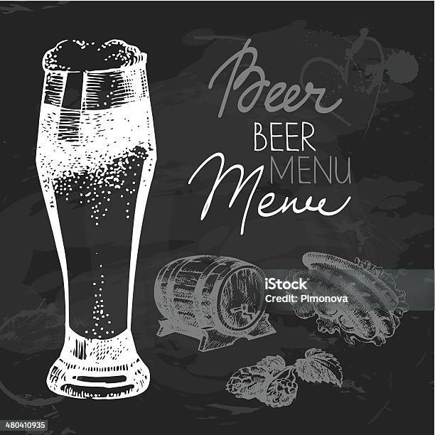 Beer Fest Beer Hand Drawn Chalkboard Design Set Stock Illustration - Download Image Now - Alcohol - Drink, Autumn, Bar - Drink Establishment