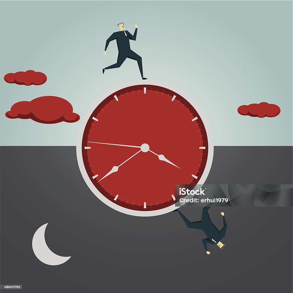 Time Flies Illustration and Painting Day And Night Series stock vector