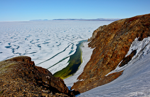 Arctic. Ice of the Arctic Ocean off the coast of Chukotka.