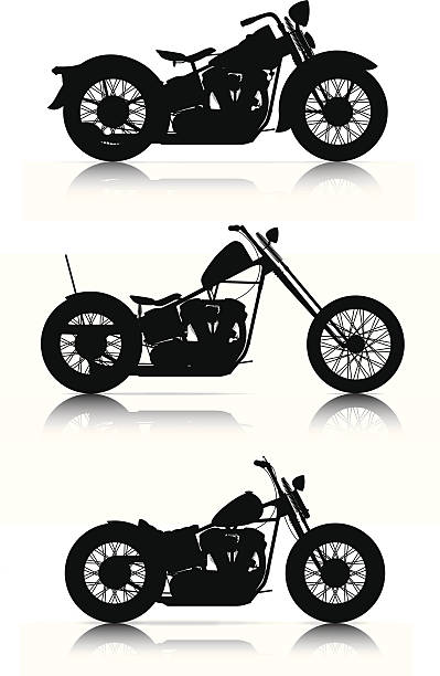 set of motorcycle silhouettes