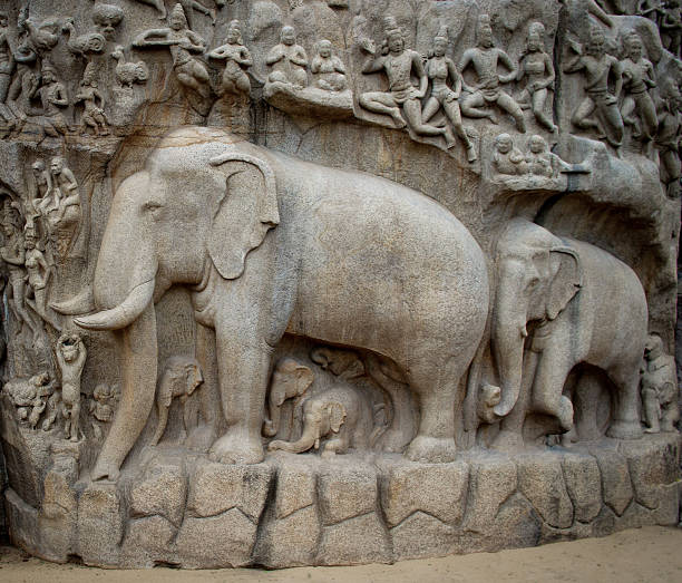 istock Ancient basreliefs  and statues   in Mamallapuram, India 480415418