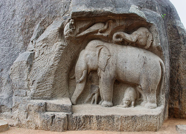 istock Ancient basreliefs  and statues   in Mamallapuram, Tamil Nadu, India 480415422
