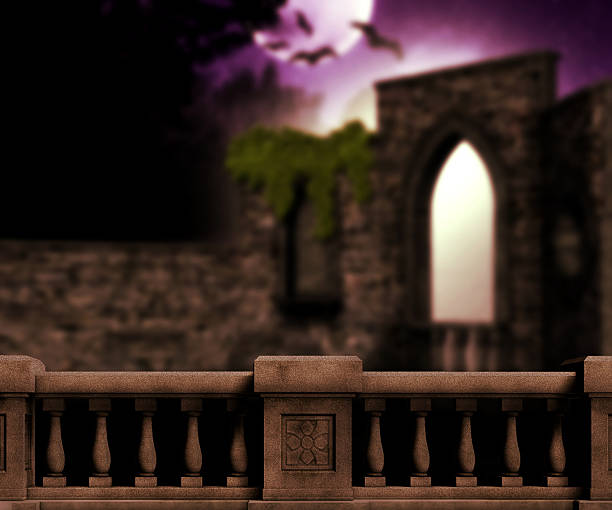 istock Balcony in the Castle at Night 480415911
