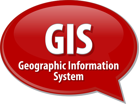 Speech bubble illustration of information technology acronym abbreviation term definition GIS Geographical Information System