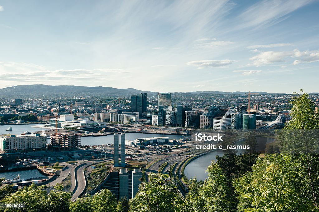 Oslo Skyline Magnificent view to Oslo and surroundings. 2015 Stock Photo