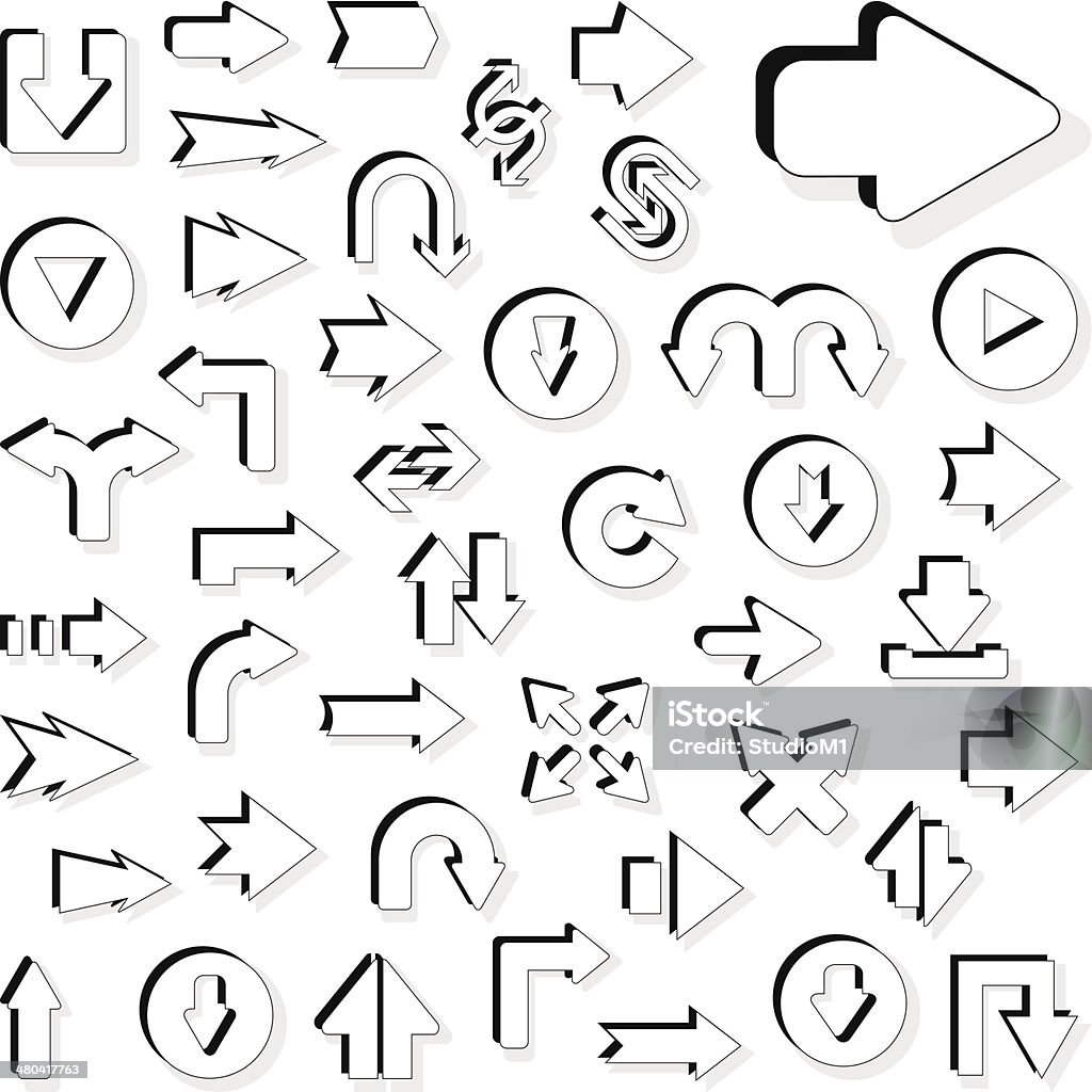 Arrows Set of useful arrows. Usable for different design. Abstract stock vector