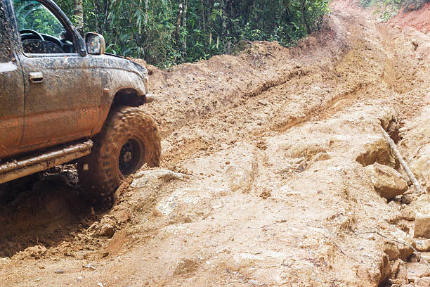 istock car tires in dirt road 480419790