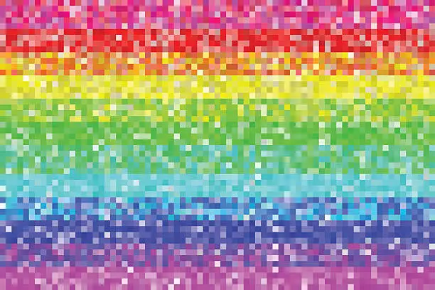 Vector illustration of Pixel Rainbow Pattern Background. EPS8 Vector