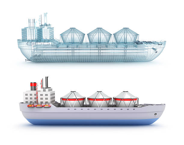 istock Oil tanker ship and wire model 480420102