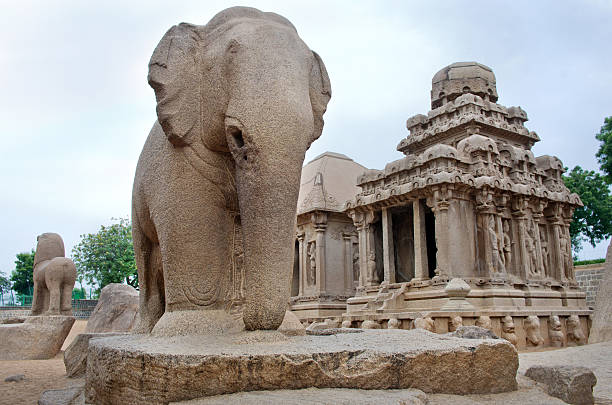 istock Five rathas complex with  in Mamallapuram, Tamil Nadu, India 480420882