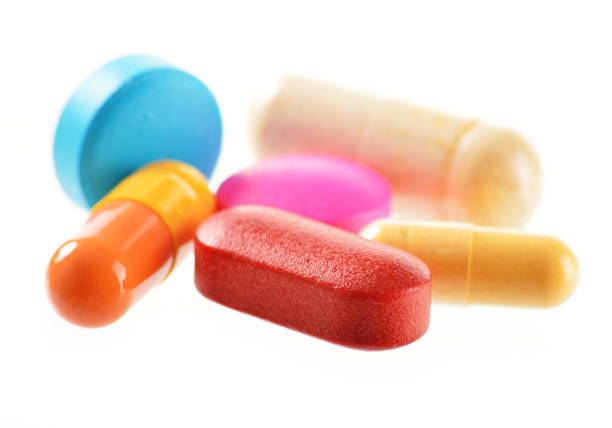 istock Composition with drug pills isolated on white background 480426297