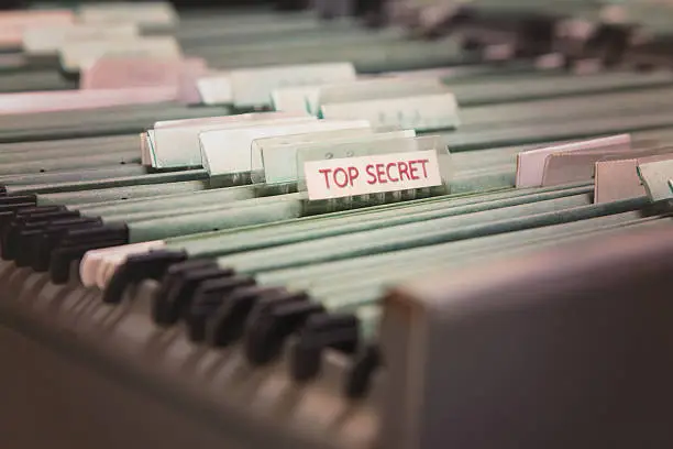 Photo of File folders in a filing cabinet