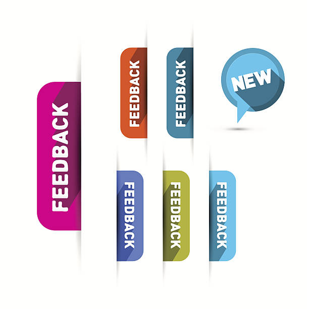 Feedback Vector Icons Set Feedback and New Vector Icons Set Isolated on White Background corner tip stock illustrations