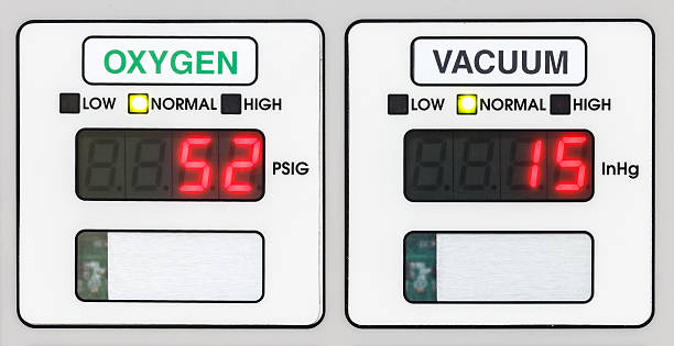 istock Oxygen and vacuum meters in hospital 480434967
