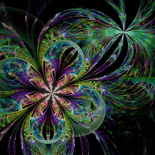 istock Colorful two fractal flower 480436707