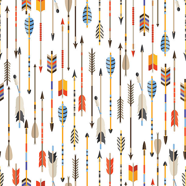 Ethnic seamless pattern with indian arrows in native style Ethnic seamless pattern with indian arrows in native style. famous archer stock illustrations