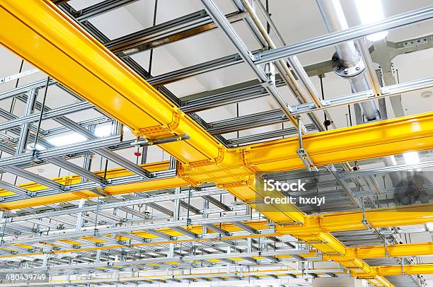 Orbital In The Telecommunication Room Stock Photo - Download Image Now - Cable, Tray, Data