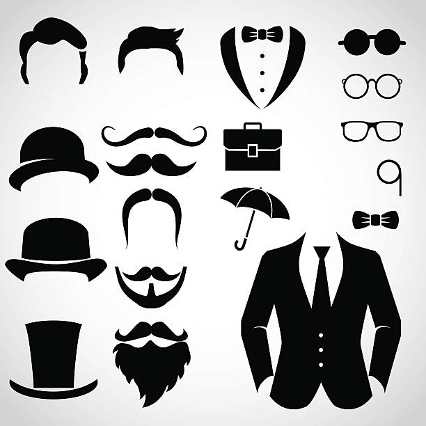 gentleman icon set. - i̇ngiltere illüstrasyonlar stock illustrations