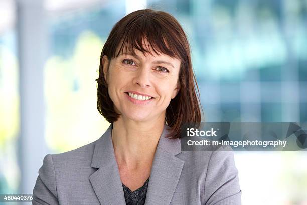 Professional Business Woman Smiling Outdoor Stock Photo - Download Image Now - Women, Headshot, One Woman Only