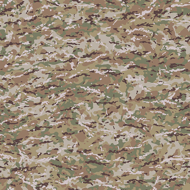 United States Style Camouflage Pattern Large format pattern for reduced repetition effect. military backgrounds stock illustrations