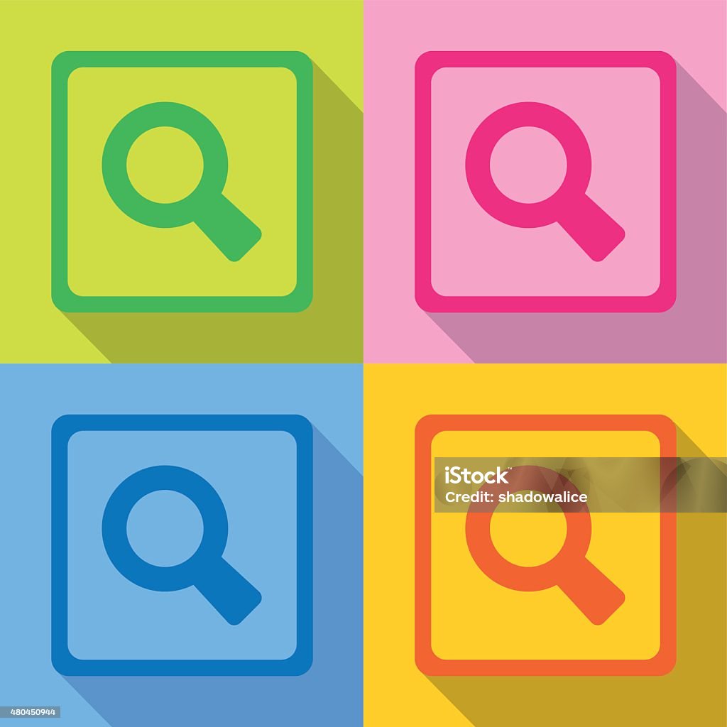 Vector Pic Search Vectorsearchcolorfulset Stock Illustration - Download Image Now - 2015 ...