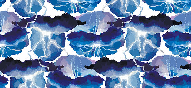 水彩天候パターン-雷雨 - lightning storm natural disaster cloud点のイラスト素材／クリップアート素材／マンガ素材／アイコン素材