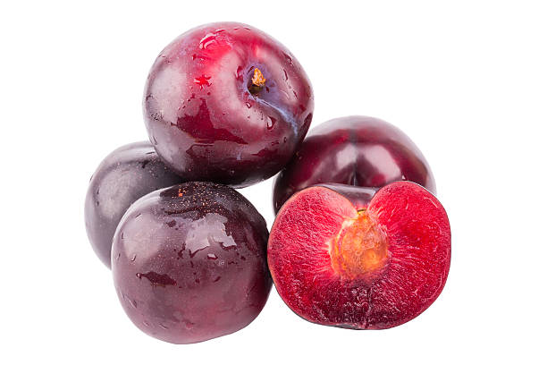 istock plum isolated on a white background juicy ripe red 480451640