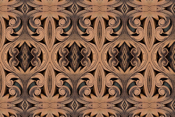 Pattern baked clay close stock photo