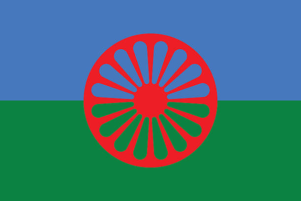 Flag of the Romani people vector art illustration