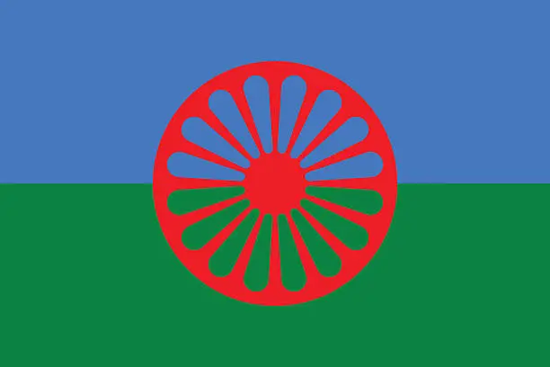 Vector illustration of Flag of the Romani people