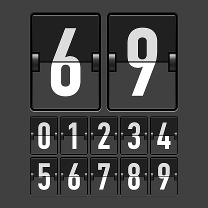 Numbers Timetables Display Mechanical Timetable Scoreboard Information Board Display Numbers Stock ...