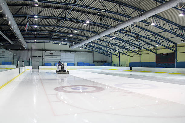 ice skating rink ice resurfacer clean ice in skating rink skate rink stock pictures, royalty-free photos & images