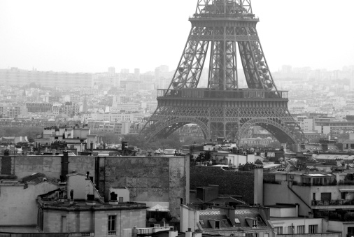 Paris - Eiffel Tower in B&W